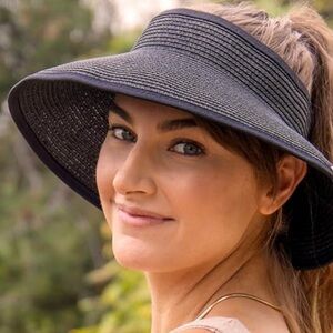 SAN DIEGO HAT COMPANY navy BLUE sun beach visor hat